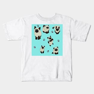 Blue Siamese Kittens Kids T-Shirt